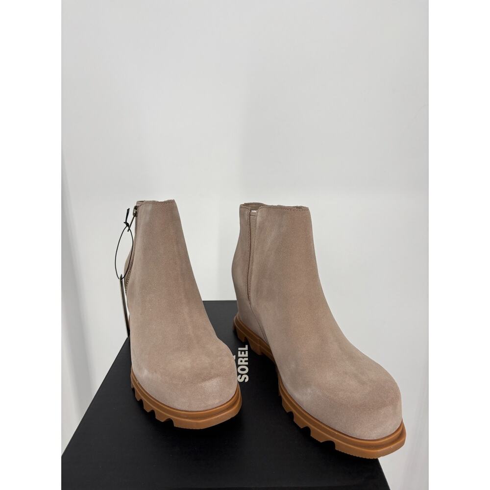Sorel Joan of Arctic Wedge III Zip Boots Womens 11 Omega Taupe Suede Waterproof - Picture 2 of 5